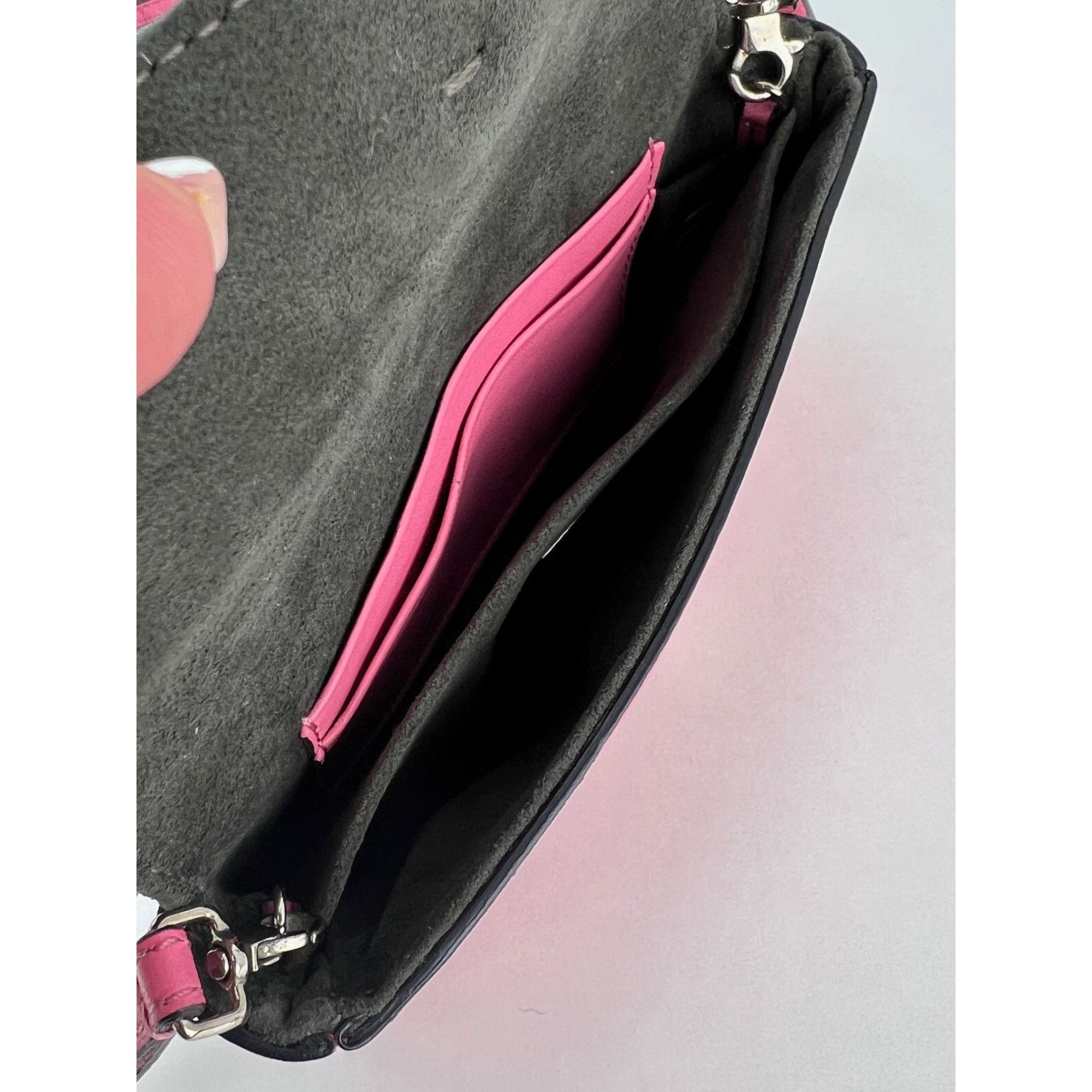 Fendi Fendi Monster Baguette Pink Leather Micro Crossbody Bag Size ONE SIZE - 9 Thumbnail
