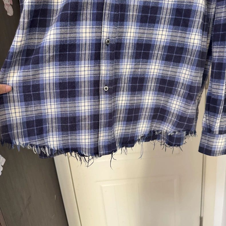 Amiri Amiri 17ss blue checkered flannel destroy shirt Size US XL / EU 56 / 4 - 4 Thumbnail