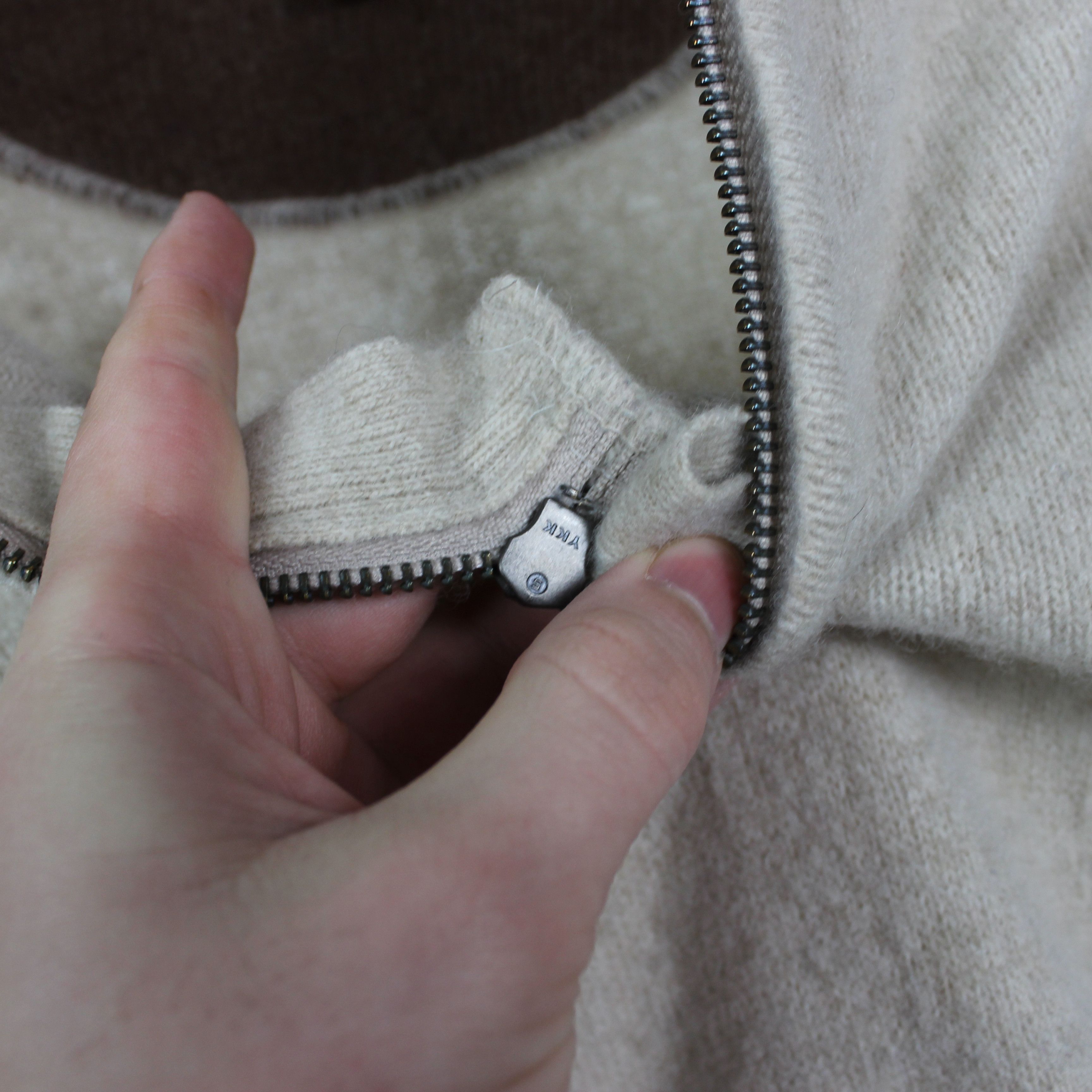 Gabicci Gabicci zip sweater beige pure wool Collezione True L XL Size US XL / EU 56 / 4 - 9 Thumbnail