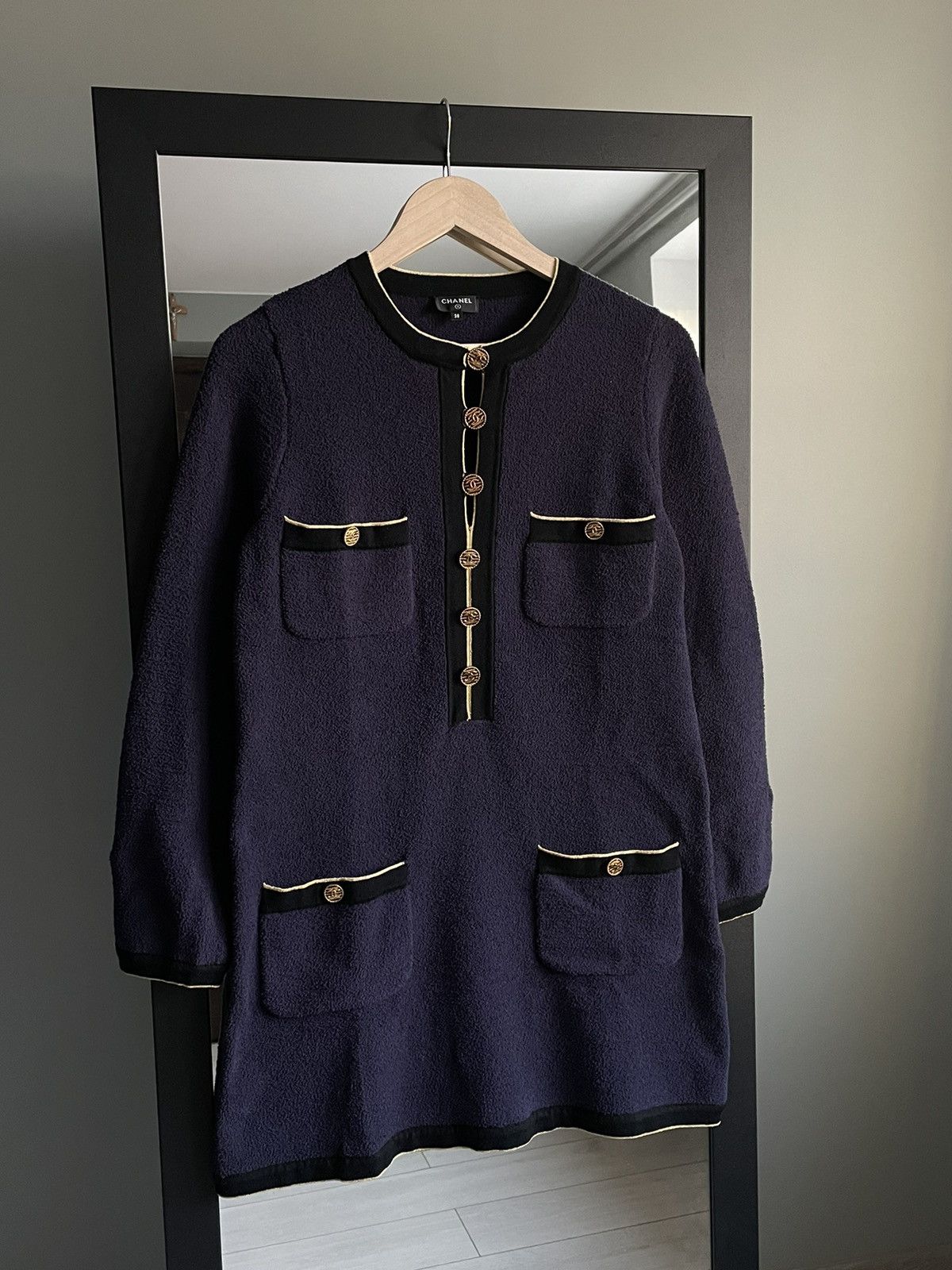 Chanel Chanel Gold CC Logo Buttons Teddy Dress Size S / US 4 / IT 40 - 2 Thumbnail