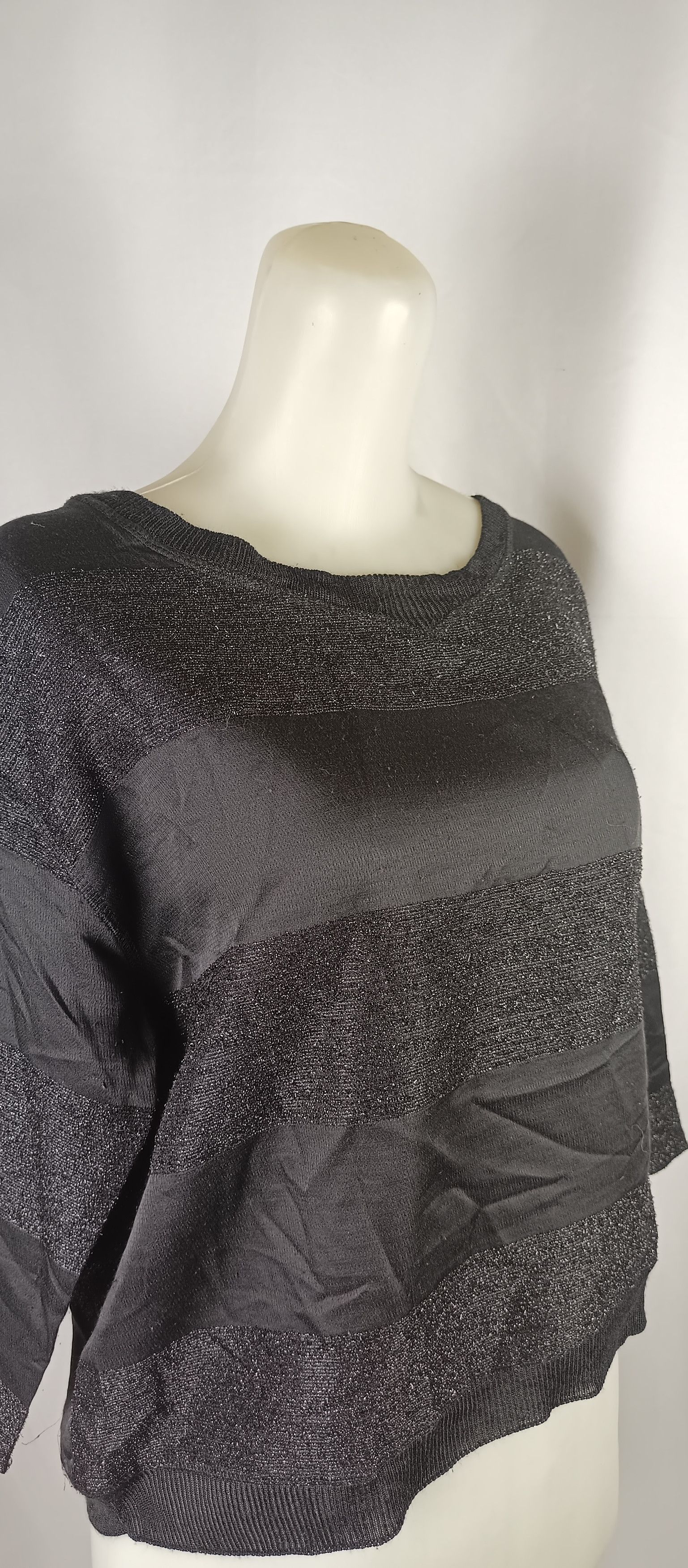 If Six Was Nine × Zara ZARA Stripped Glitter Women's Black Knitted Neck Size US L / EU 52-54 / 3 - 20 Thumbnail