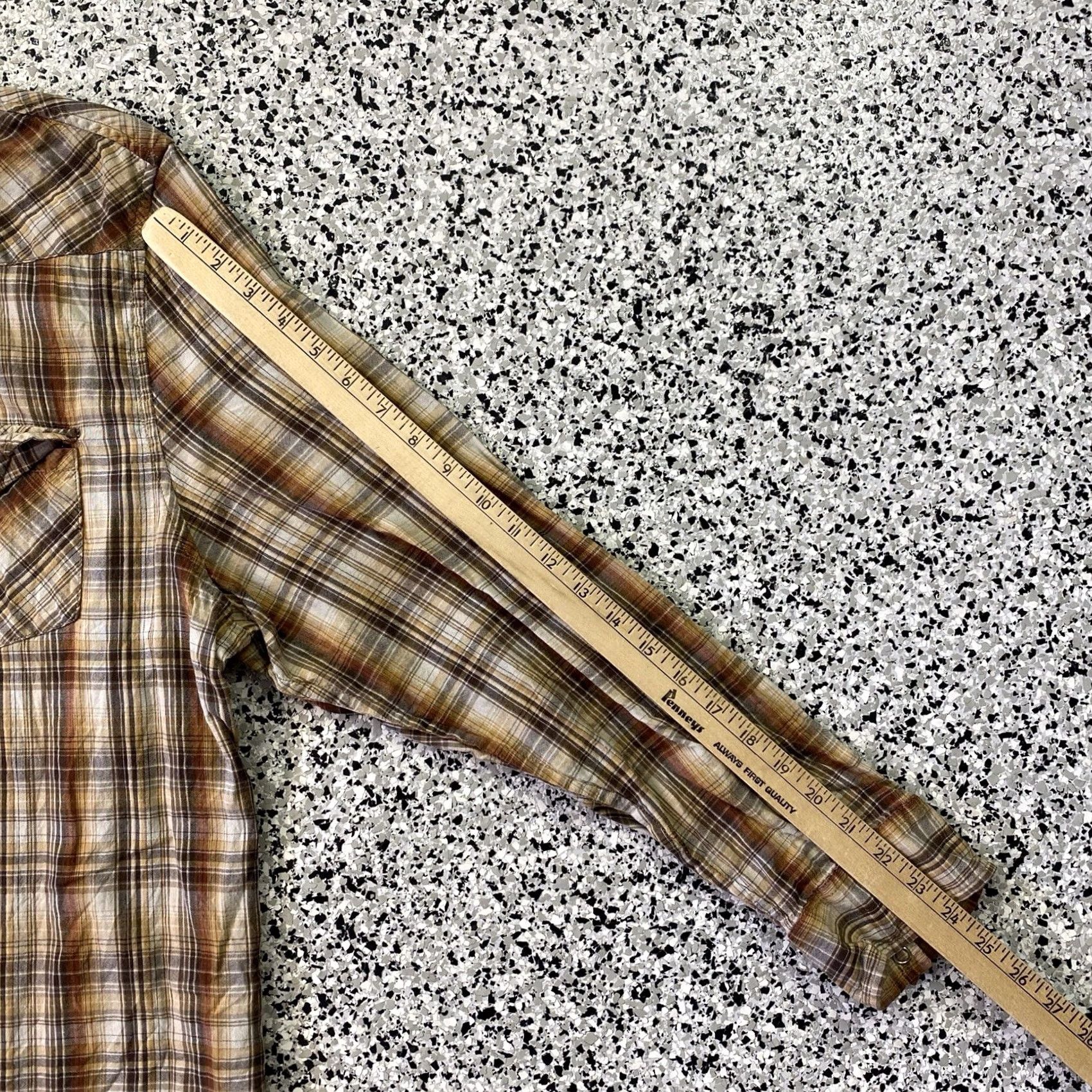Levi's VINTAGE Levi's Shirt Western Pearl Snap Plaid Tan Brown Rockabilly 2XL Man Regular Shirt Size US XXL / EU 58 / 5 - 3 Thumbnail