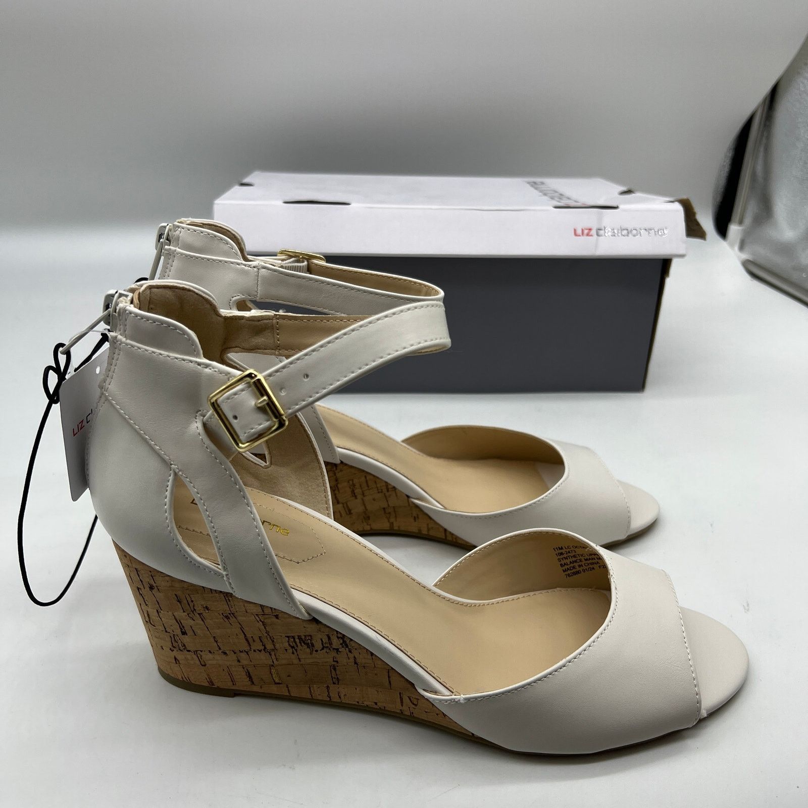 Other Liz Claiborne Womens Octavia Wedge Sandals White Size 11M Size US 11 / IT 41 - 3 Thumbnail