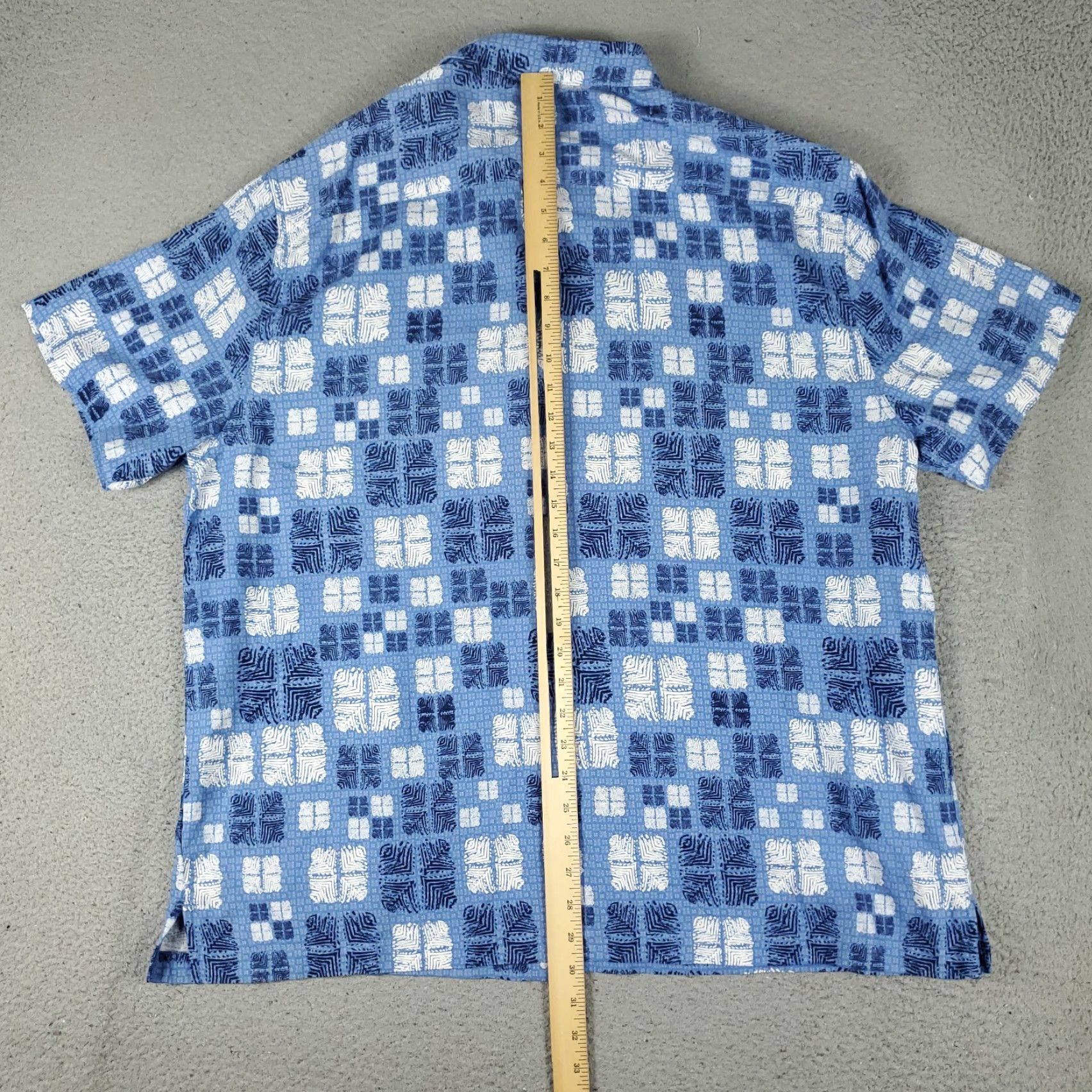 Nat Nast Nat Nast Shirt Mens Size XL Blue Geometric Silk Button Up Short Sleeve Size US XL / EU 56 / 4 - 3 Thumbnail