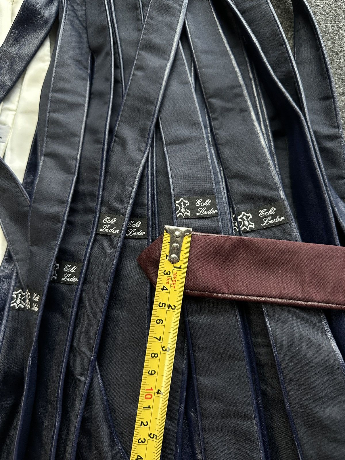 Other 🚨 LEATHER BURGUNDY ITALY TIE LUXURY VNTG RARE OLD MONEY Size ONE SIZE - 11 Thumbnail