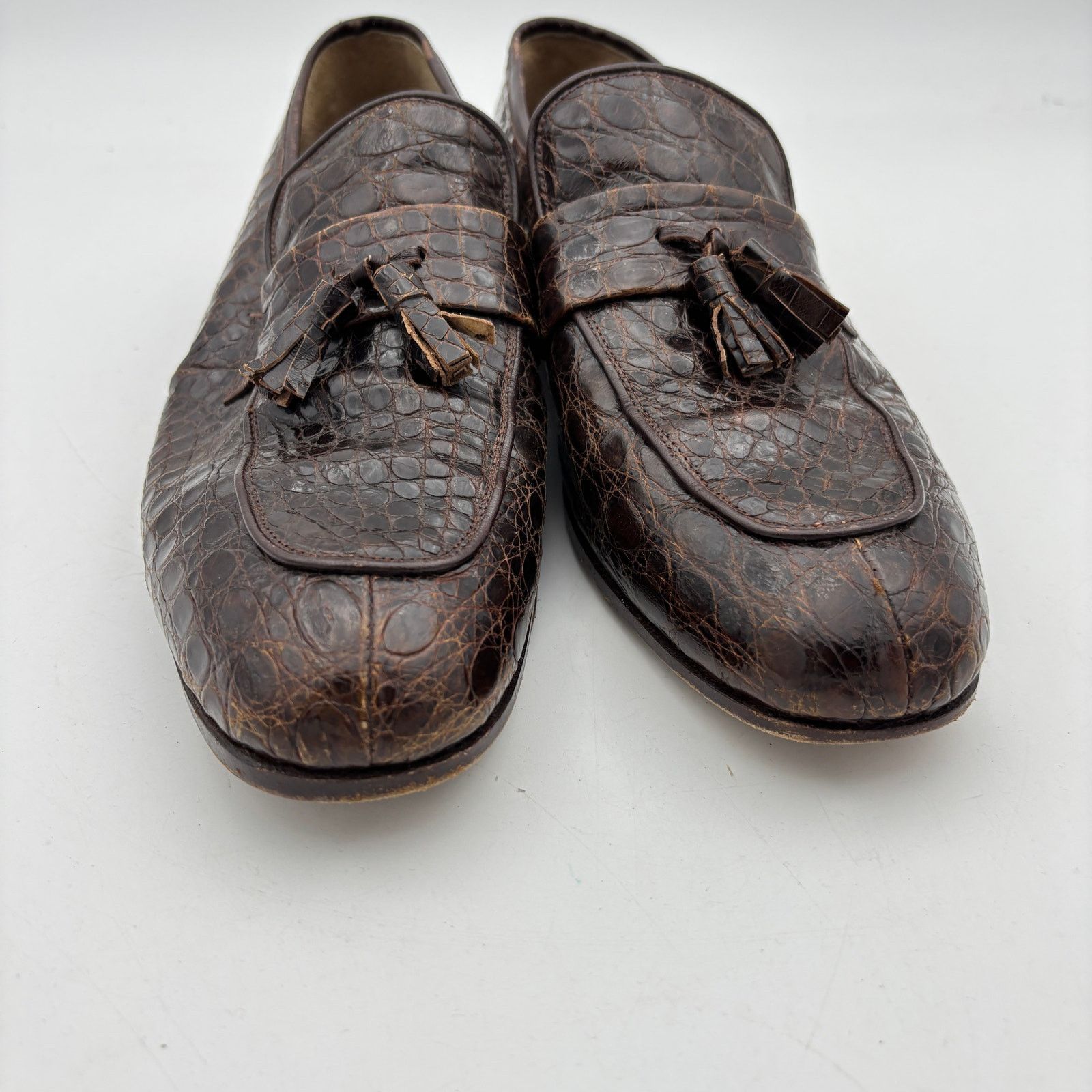 Vintage Vintage Mayer Hong Kong Crocodile Bespoke Loafers Men's 8D Size US 8 / EU 41 - 12 Thumbnail