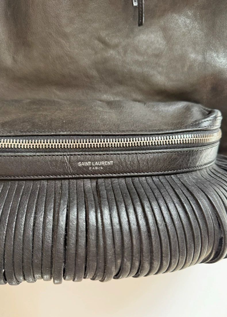 saint laurent fringed leather backpack-2507
