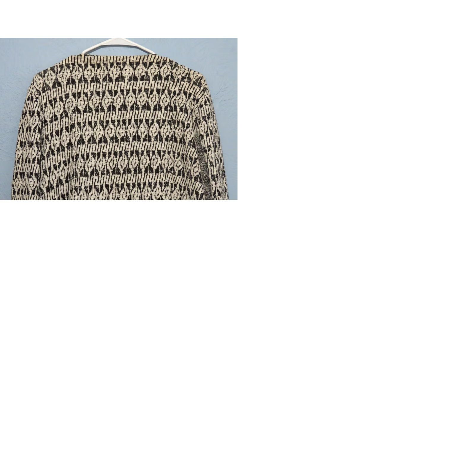 Lucky Brand Lucky Brand Long Black/White Knit Full Zip Moto Jacket Womens XL Size XL / US 12-14 / IT 48-50 - 9 Thumbnail