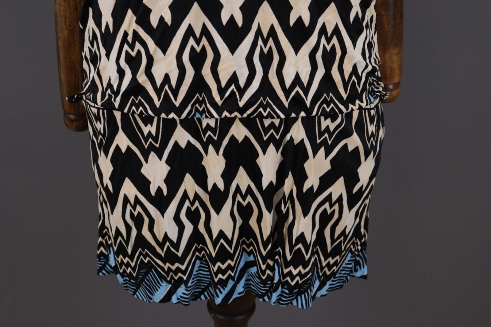 Designer Miss Sixty Collection Black Abstract Stretch Short Dress M Size M / US 6-8 / IT 42-44 - 3 Thumbnail