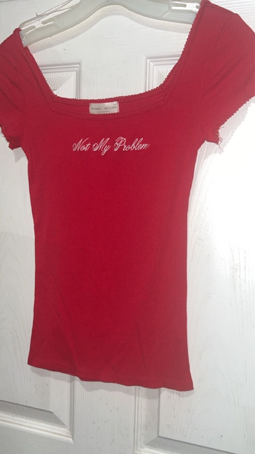 Other Frankee & Skylarr Red "Not My Problem" Short Sleeve Tee XS Size XS / US 0-2 / IT 36-38 - 2 Thumbnail