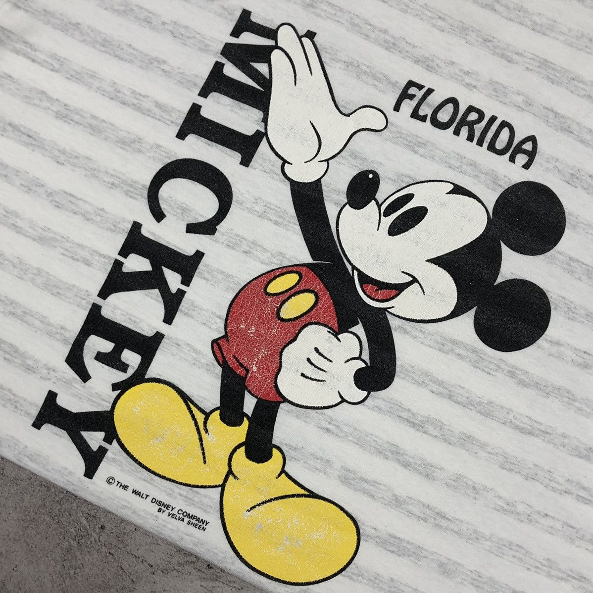 Mickey Mouse Mickey Mouse Florida 80s Velva Sheen Striped Tee Size US XL / EU 56 / 4 - 13 Thumbnail