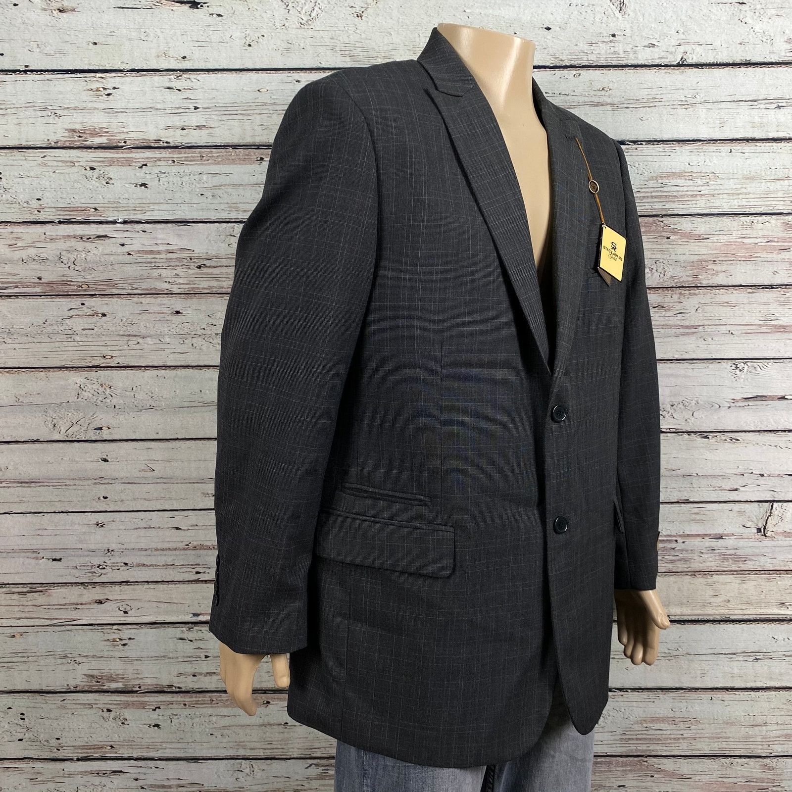 Stacy Adams NEW Stacy Adams Gold Label Plaid Suit Blazer Men's 44 44R Size 44R - 6 Thumbnail