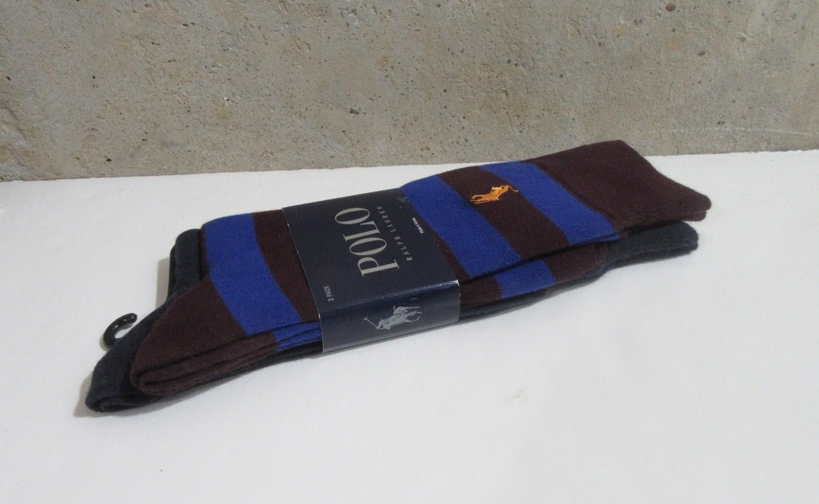 Polo Ralph Lauren Polo Ralph Lauren Mens Trouser Dress Socks Bordeaux Striped Size ONE SIZE - 4 Thumbnail