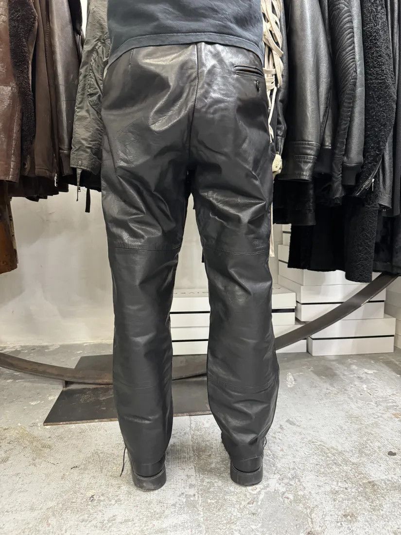 Emporio Armani × Vintage 1990s Emporio Armani Black Leather Biker Pants Size US 32 / EU 48 - 3 Thumbnail