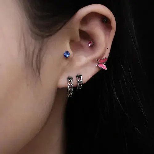 Jewelry Silver Chain Hoop Earrings 1 pair Size ONE SIZE - 3 Thumbnail