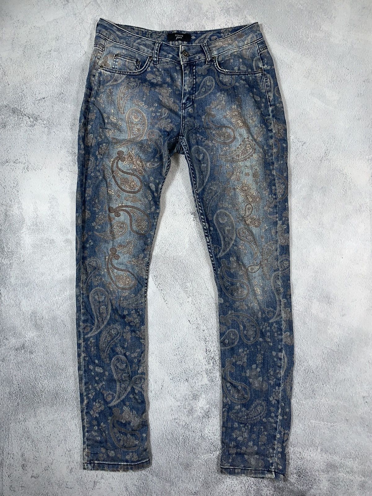Japanese Brand × Vintage Vintage Y2K Japanese floral denim jeans pants streetwear Size 29" - 4 Thumbnail