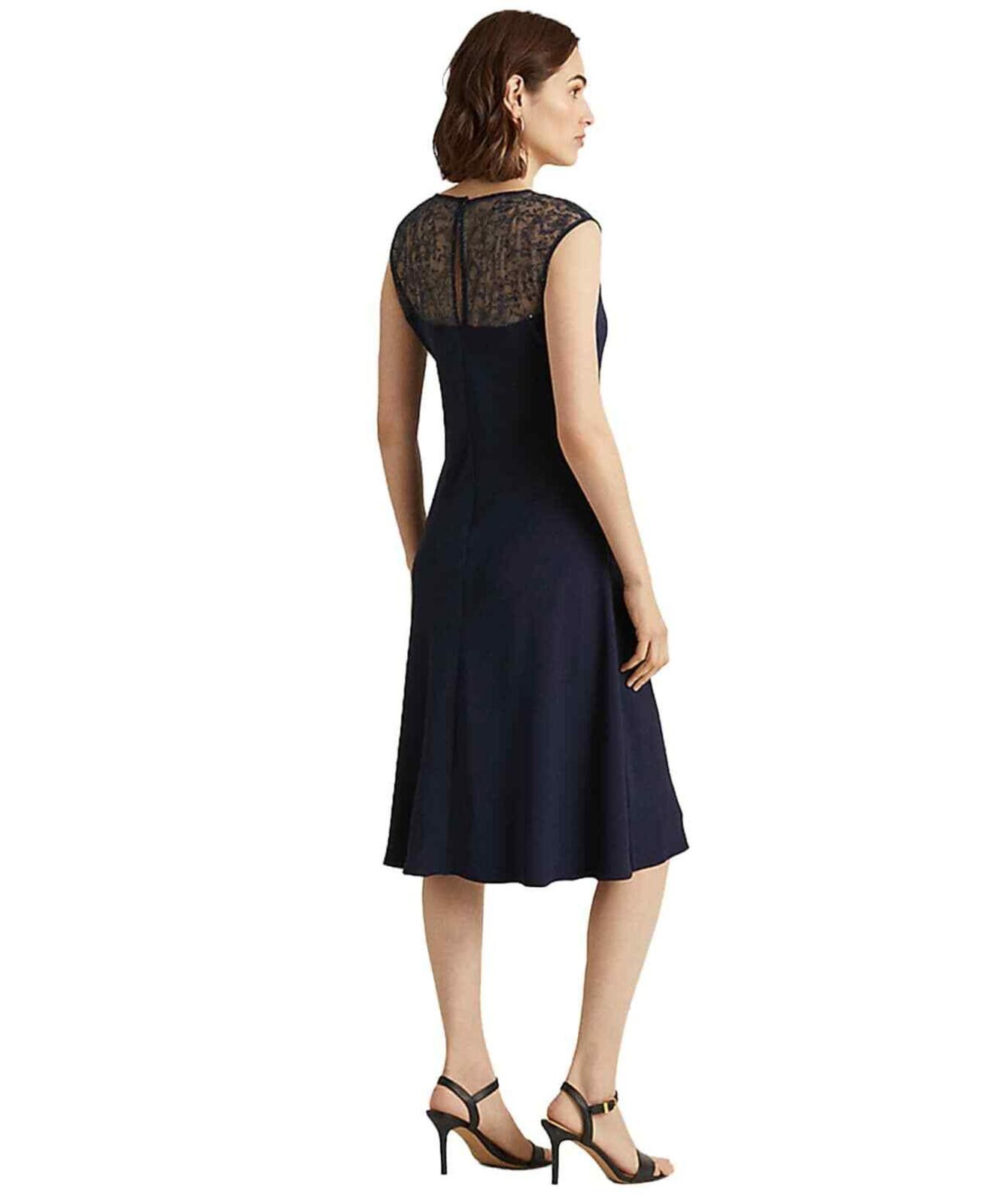 Lauren Ralph Lauren Lauren Ralph Lauren Navy Georgette Sleeveless Cocktail Dress Size XL / US 12-14 / IT 48-50 - 2 Thumbnail