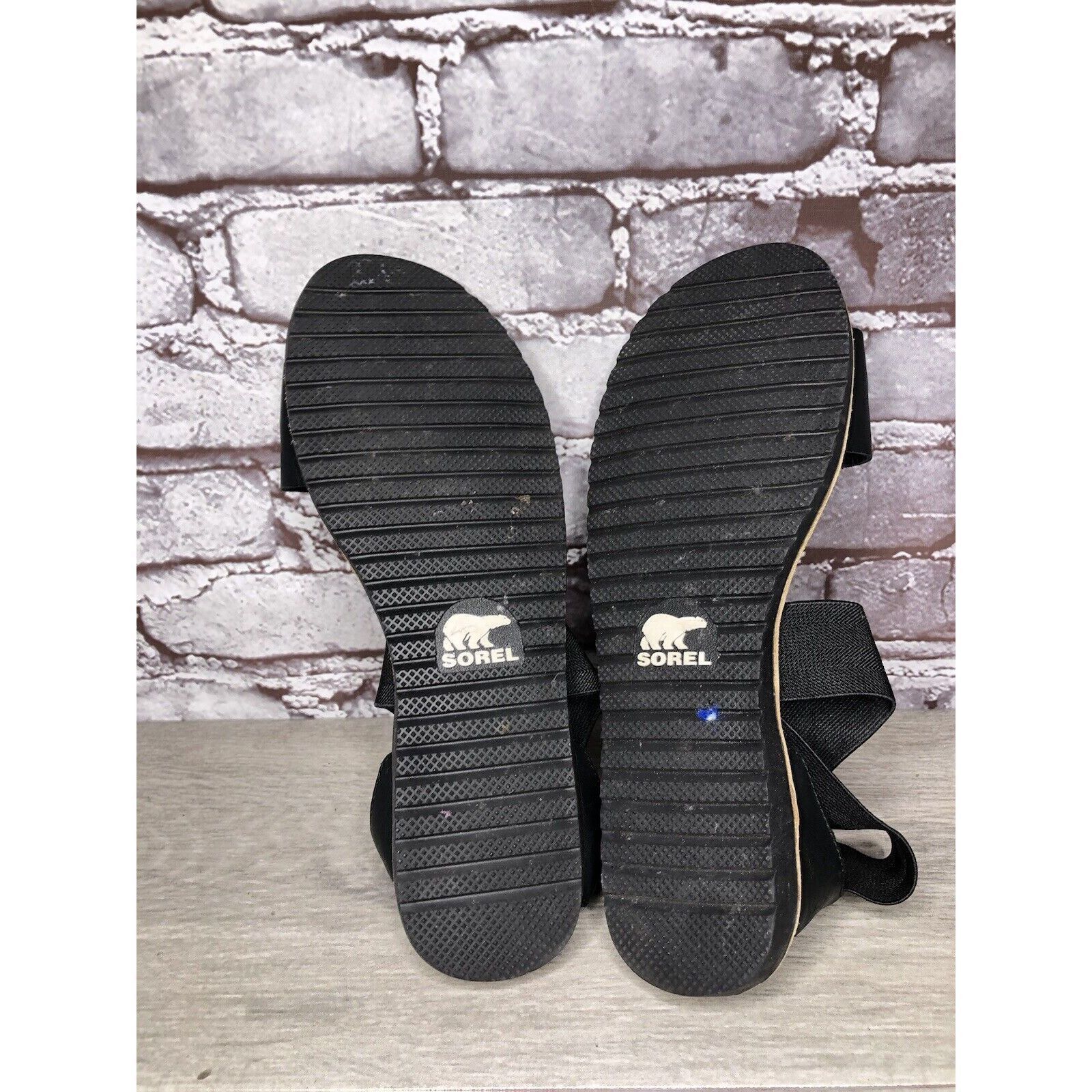 SOREL Sorel Med Ella Black Leather Cross Ankle Strap Flat Sandals Size US 10 / IT 40 - 8 Thumbnail