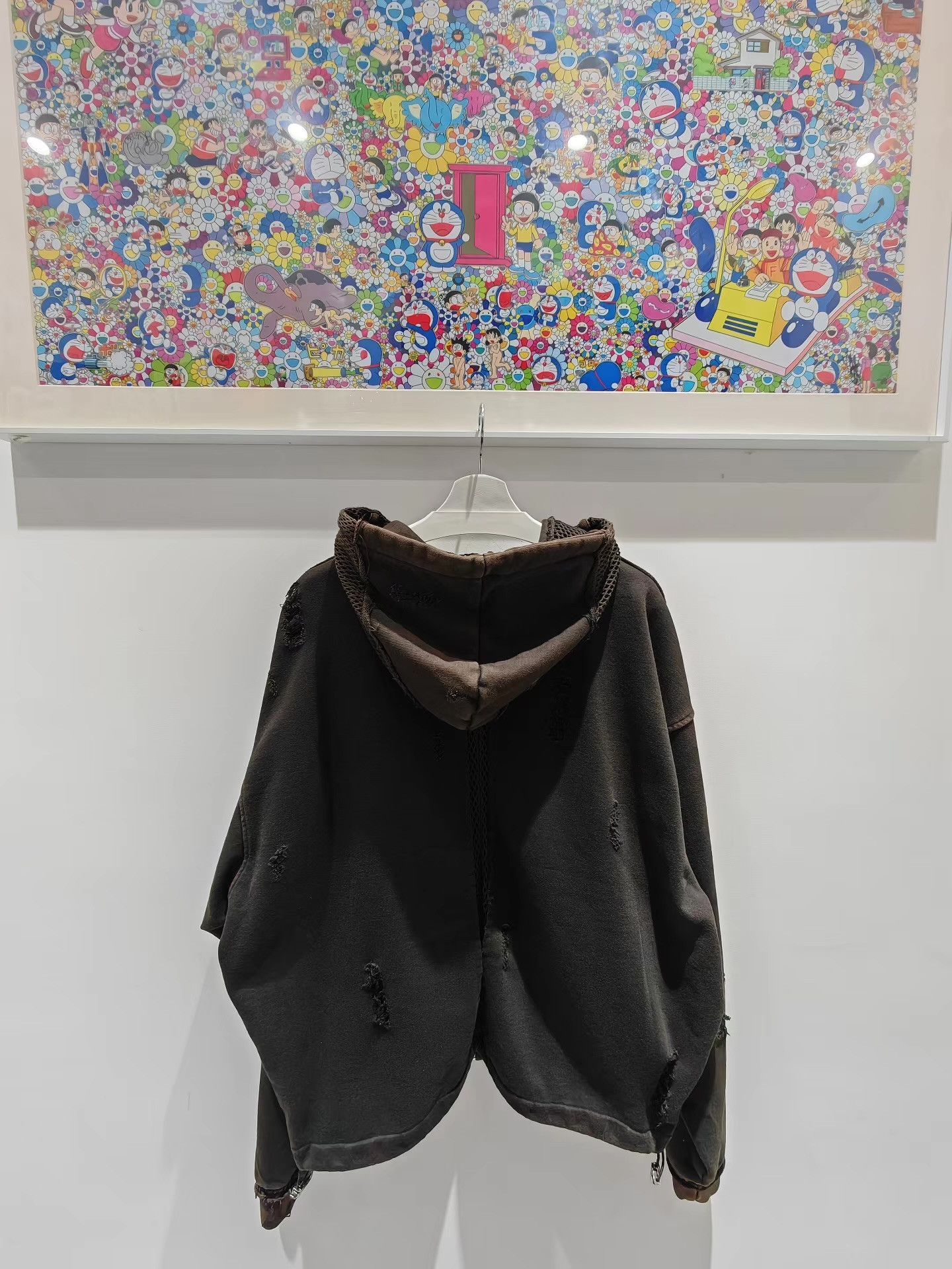 Thug Club Thug Club 24SS Washed Vintage Mesh Cutout Zip Hoodie Q15 Size US M / EU 48-50 / 2 - 3 Thumbnail