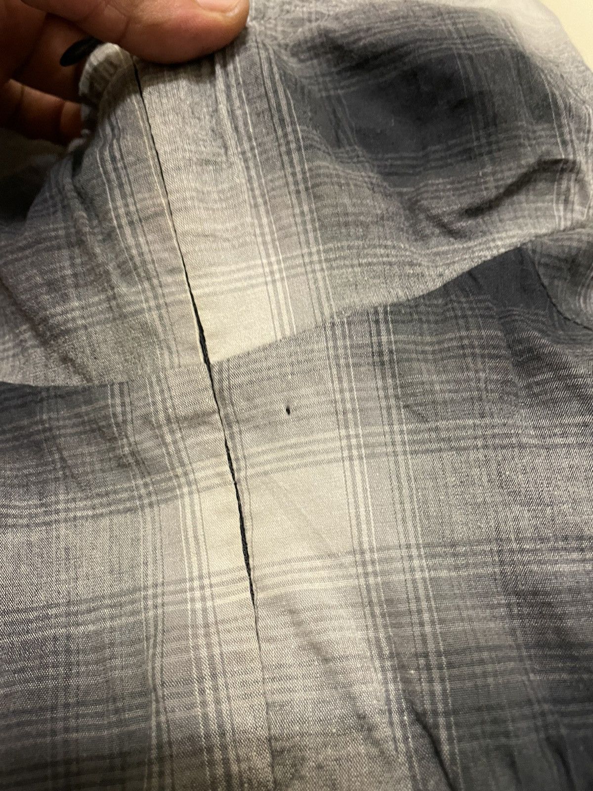 Number (N)ine Vtg 90s Number Nine Blue Bar Ombre Check Hooded Jacket Size US L / EU 52-54 / 3 - 8 Thumbnail