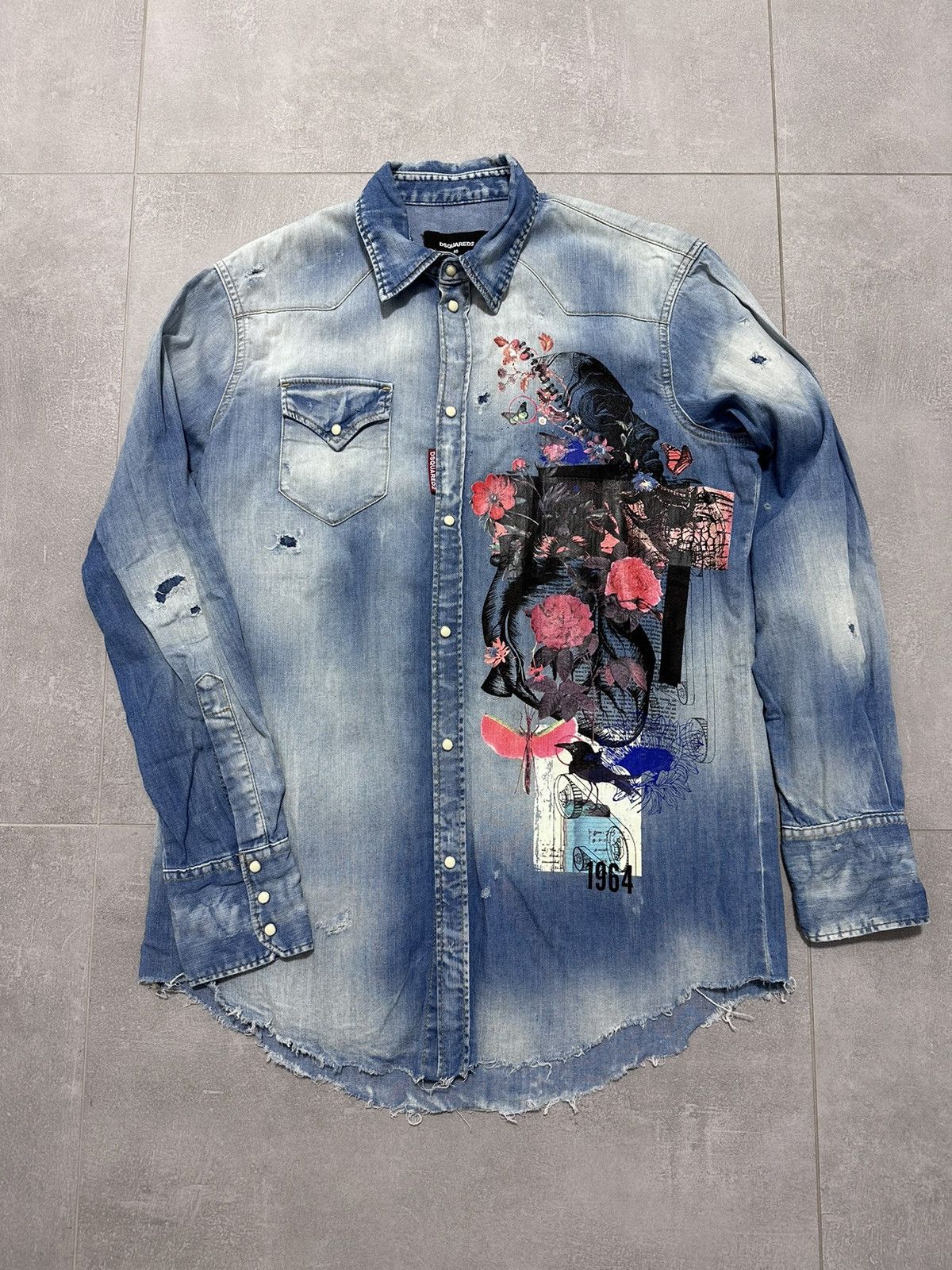 Designer × Dsquared2 × Japanese Brand Dsquared2 Denim Military Shirt Rare Men’s Exclusive Size 46 Size US S / EU 44-46 / 1 - 2 Thumbnail