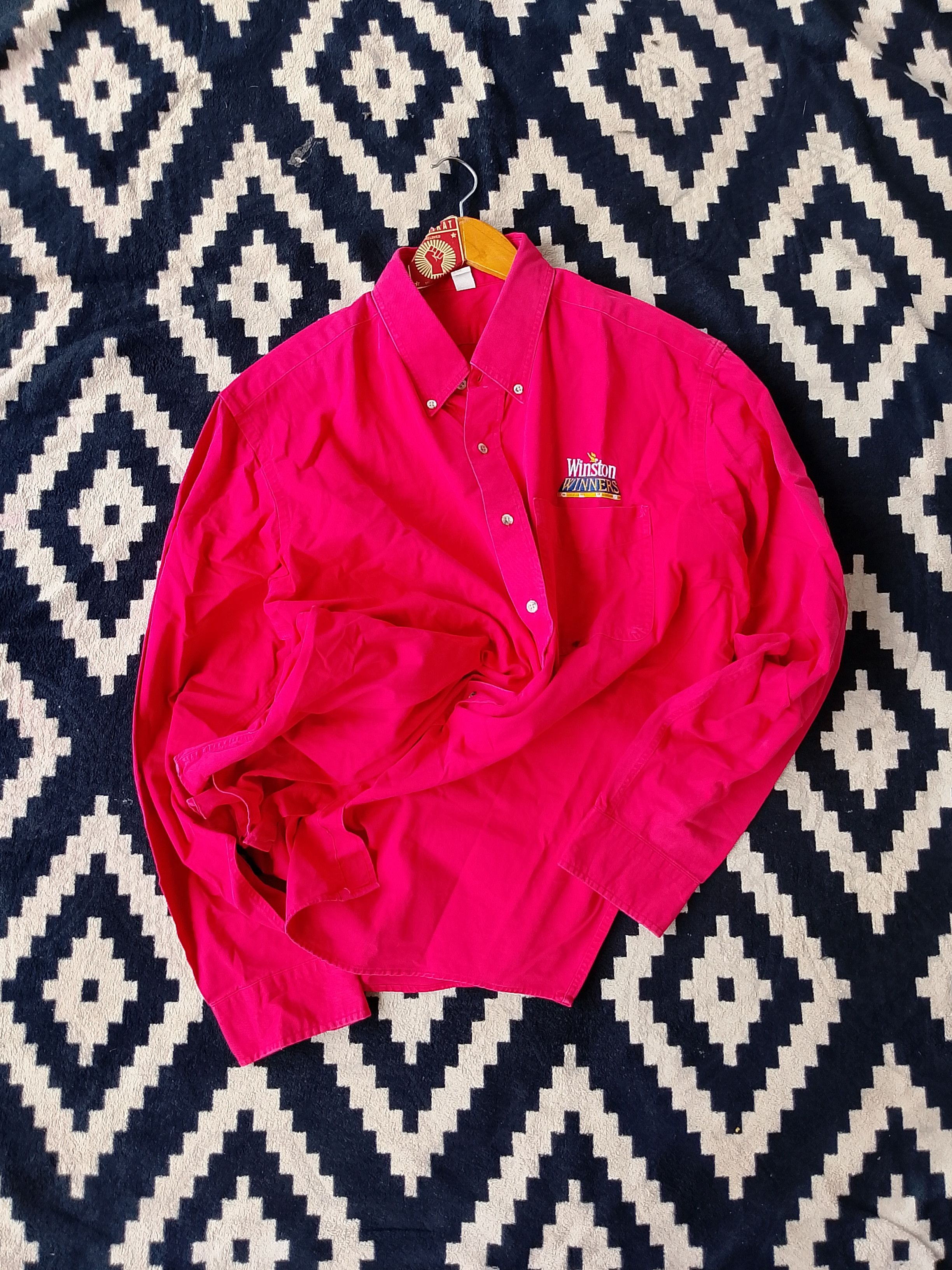 Harry Winston Vintage 90s Winston Winners Club Promo Red Button Down Shirt Size US XL / EU 56 / 4 - 1 Thumbnail