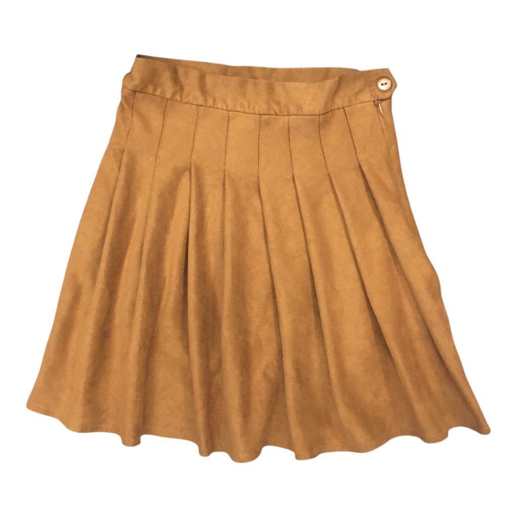 Other Retro/Vintage Gold Yellow Pleated Mini Skirt XS Waist 26" Size 26" / US 2 / IT 38 - 5 Thumbnail