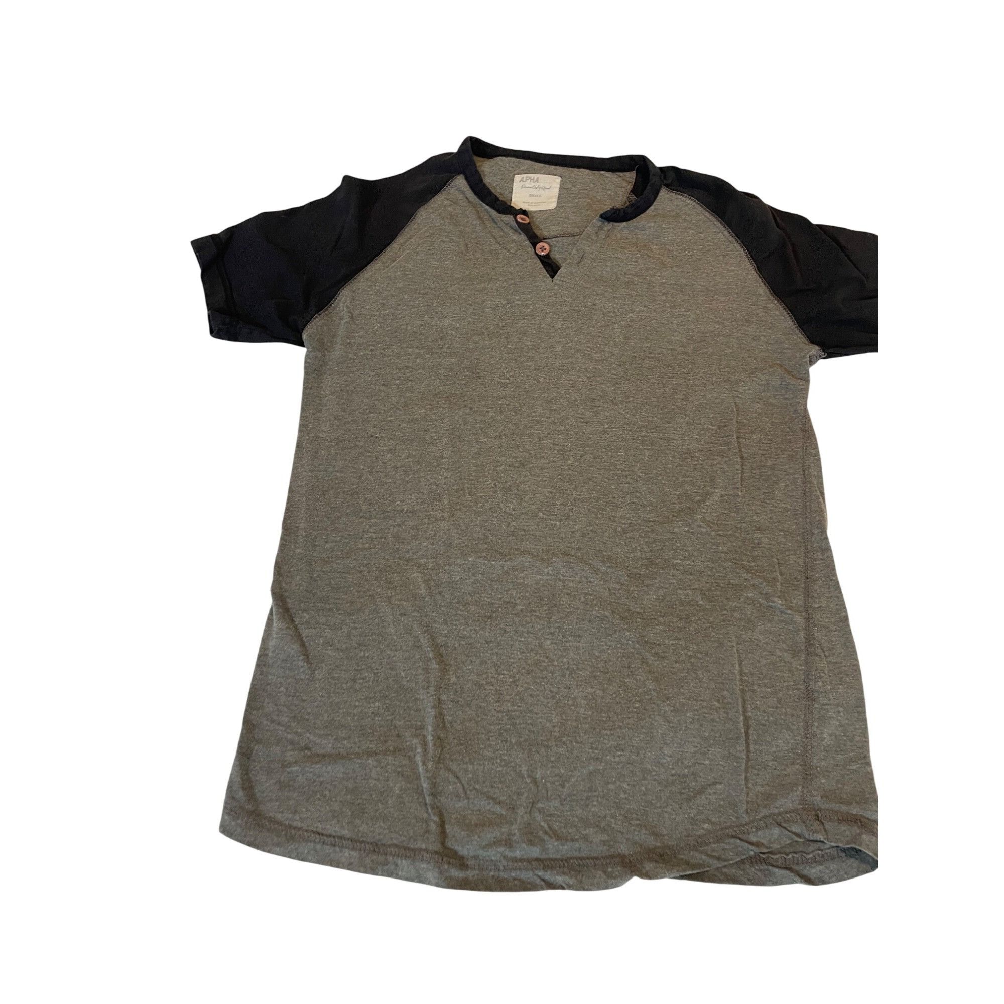Other Alpha Mens Raglan Henley T-Shirt Small Gray & Black Size US S / EU 44-46 / 1 - 1 Thumbnail
