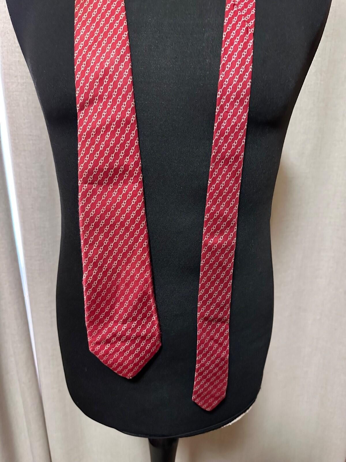 Celine Vintage Celine Geometric Print Silk Tie Size ONE SIZE - 2 Thumbnail