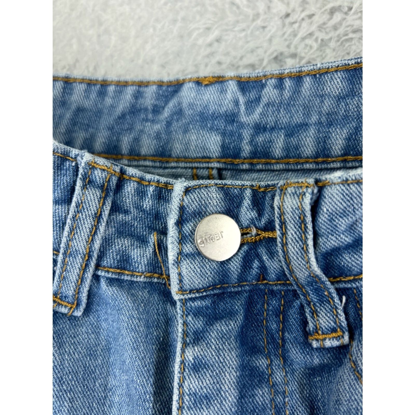 Shein SheIn Jeans Women XS Blue Denim Wide Leg Cotton Blend 5-Pocket Medium Wash Y2K Western Womens Size 26" / US 2 / IT 38 - 5 Thumbnail