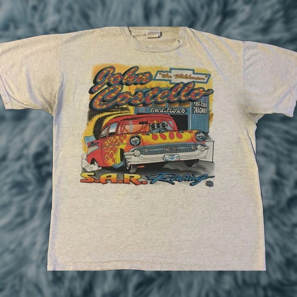 NASCAR Vtg 90s Chevrolet Racing Faded Distress AOP Shirt M L Car Flame NASCAR Grunge AZ Shirt Mens M Gray 90s Cars NASCAR Grunge Vintage Fire Distressed Size US M / EU 48-50 / 2 - 1 Thumbnail