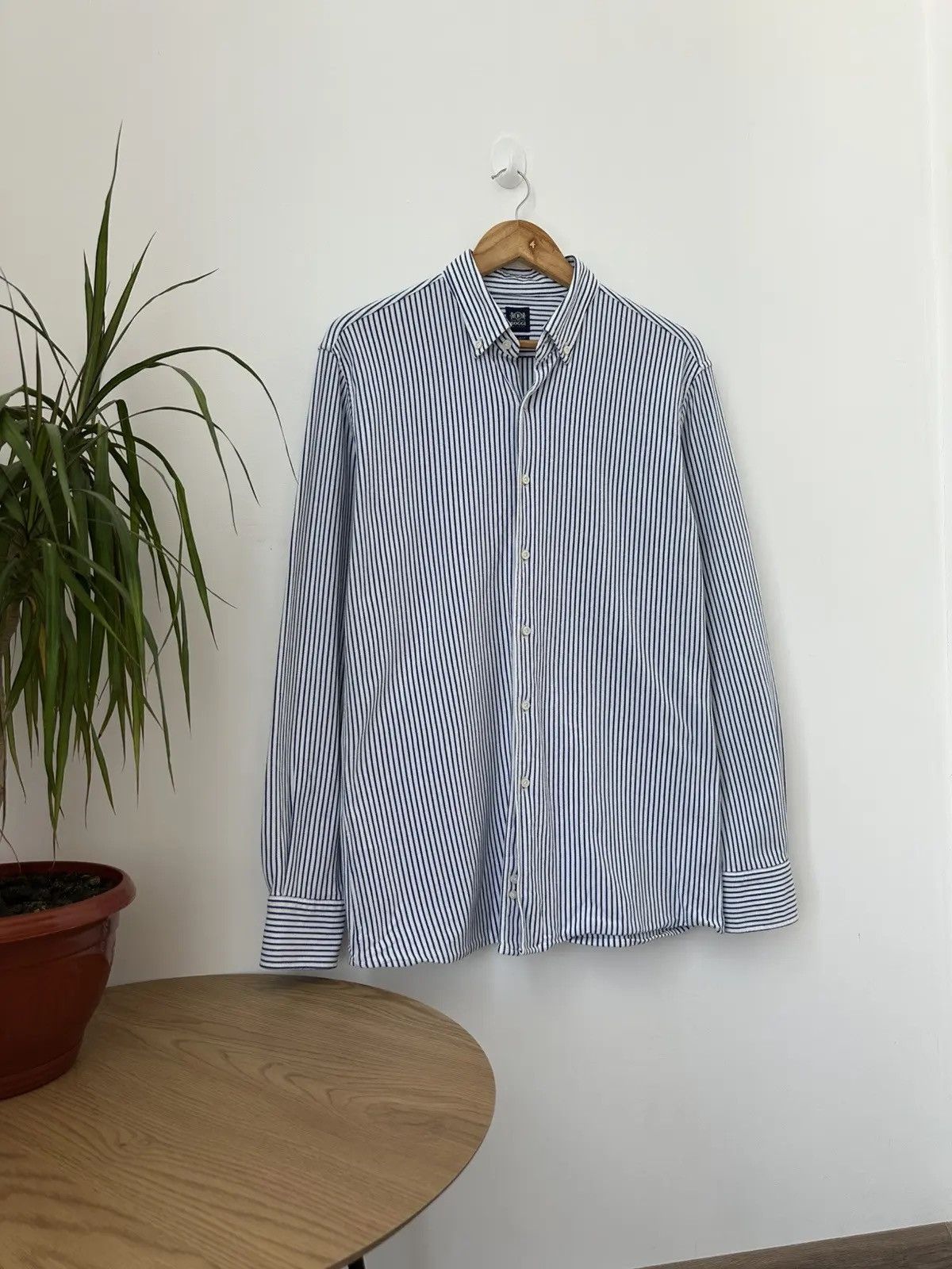 Boggi Vintage Boggi Milano Blue Striped Mens Shirt Size US S / EU 44-46 / 1 - 3 Thumbnail