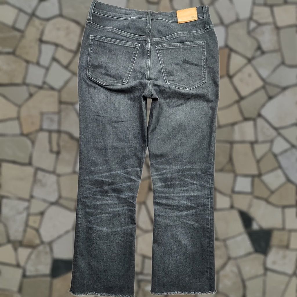 J.Crew VINTAGE J.CREW Jeans 9” Billie Demi Boot Crop Black Gray Button Fly Raw Hem Womens 28 Size 28" / US 6 / IT 42 - 1 Thumbnail