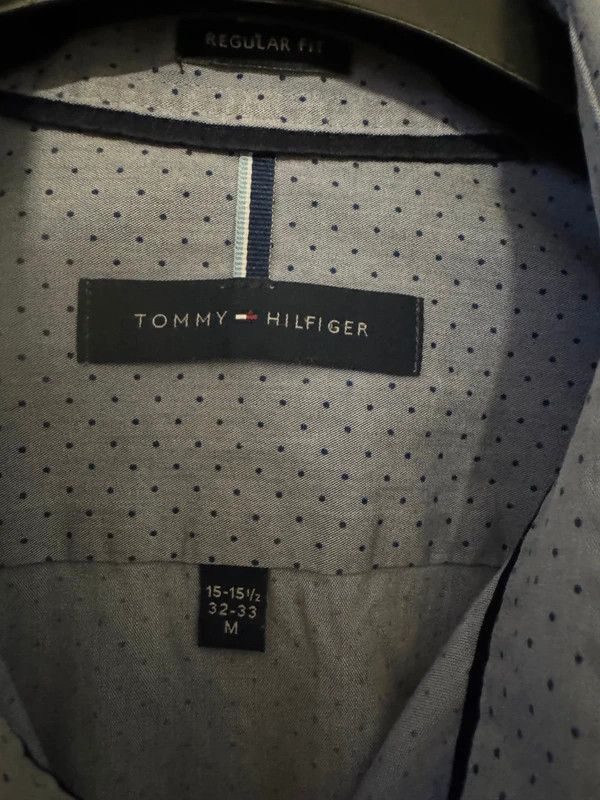 Tommy Hilfiger Tommy Hilfiger Blue Polka Dot Cotton Regular Fit Shirt M Size US M / EU 48-50 / 2 - 3 Thumbnail