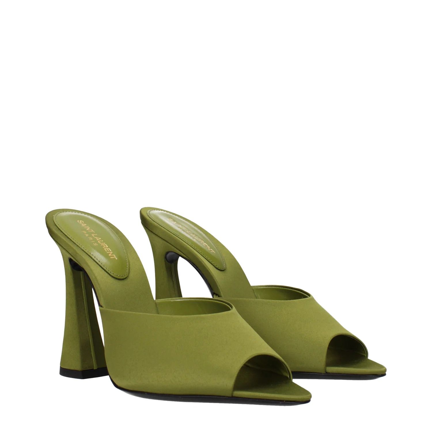 Saint Laurent Paris ob1o1e1124 Satin Sandals in Khaki Size US 6 / IT 36 - 2 Thumbnail