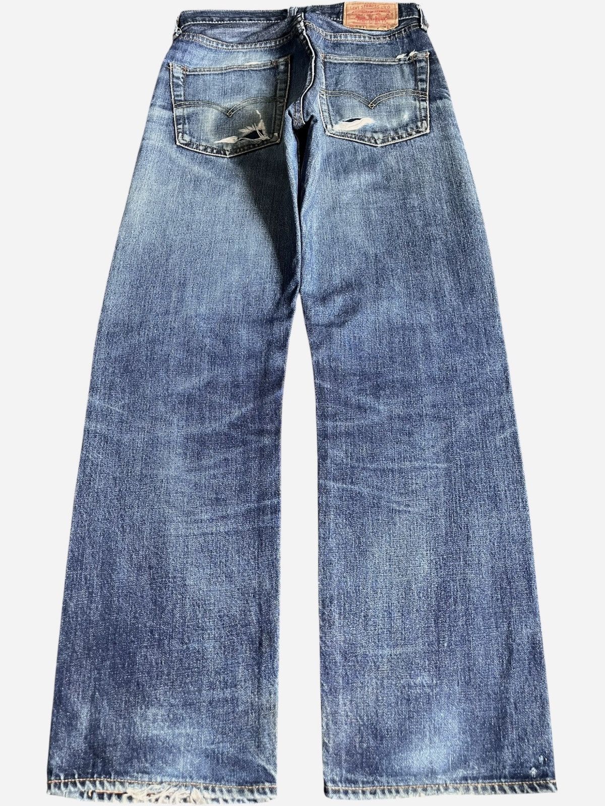 Levi's Vintage 80s Levis 551Z Big E Selvedge Talon Baggy Jeans Size US 28 / EU 44 - 2 Thumbnail