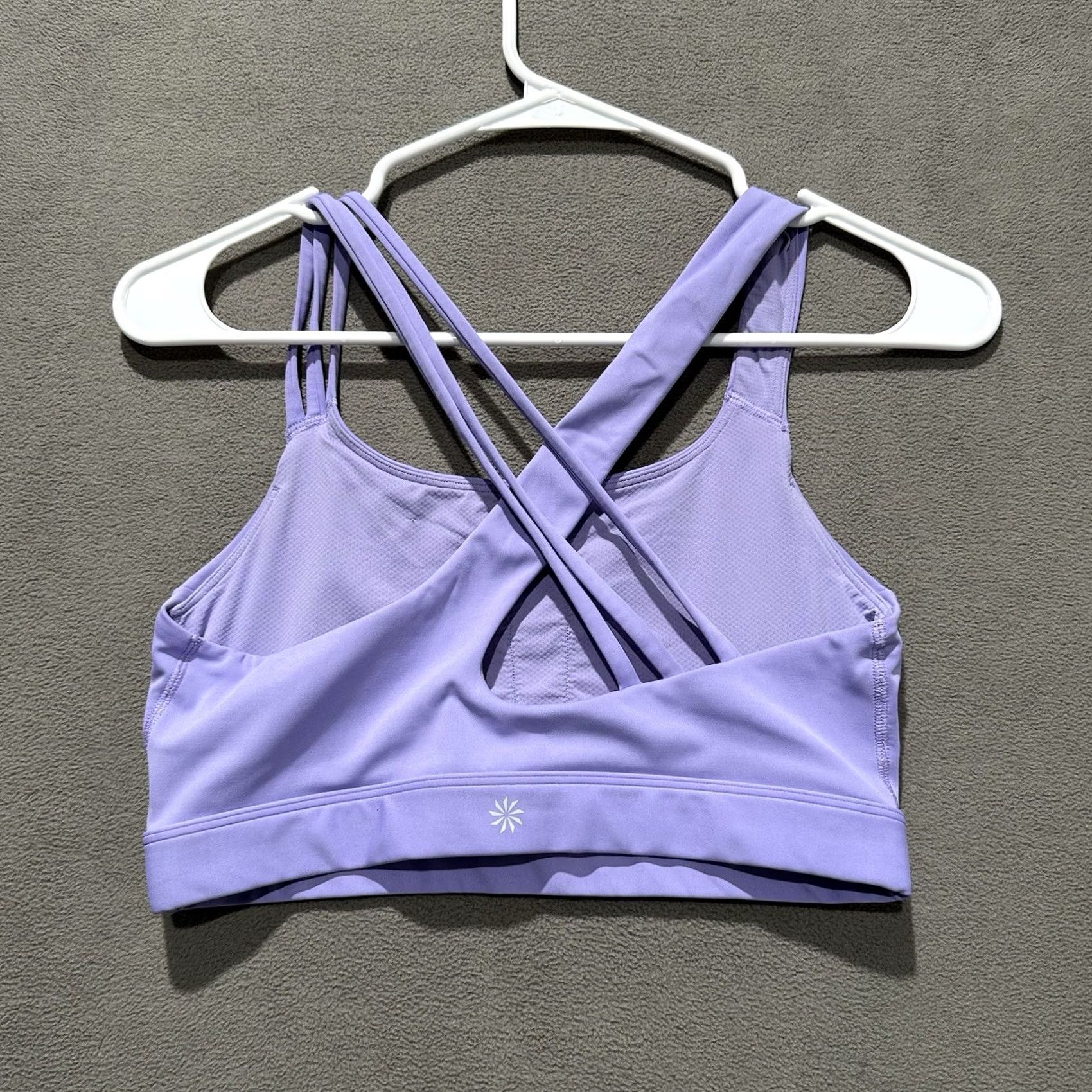 Athleta Athleta Sports Bra Womens Small Purple Compression Strappy A-C EUC Nylon Spandex Wireless Size ONE SIZE - 4 Thumbnail