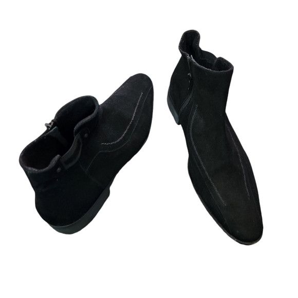 Designer Ernesto Dolani 7641 black lined Suede size 42.5 Size US 9.5 / EU 42-43 - 4 Thumbnail