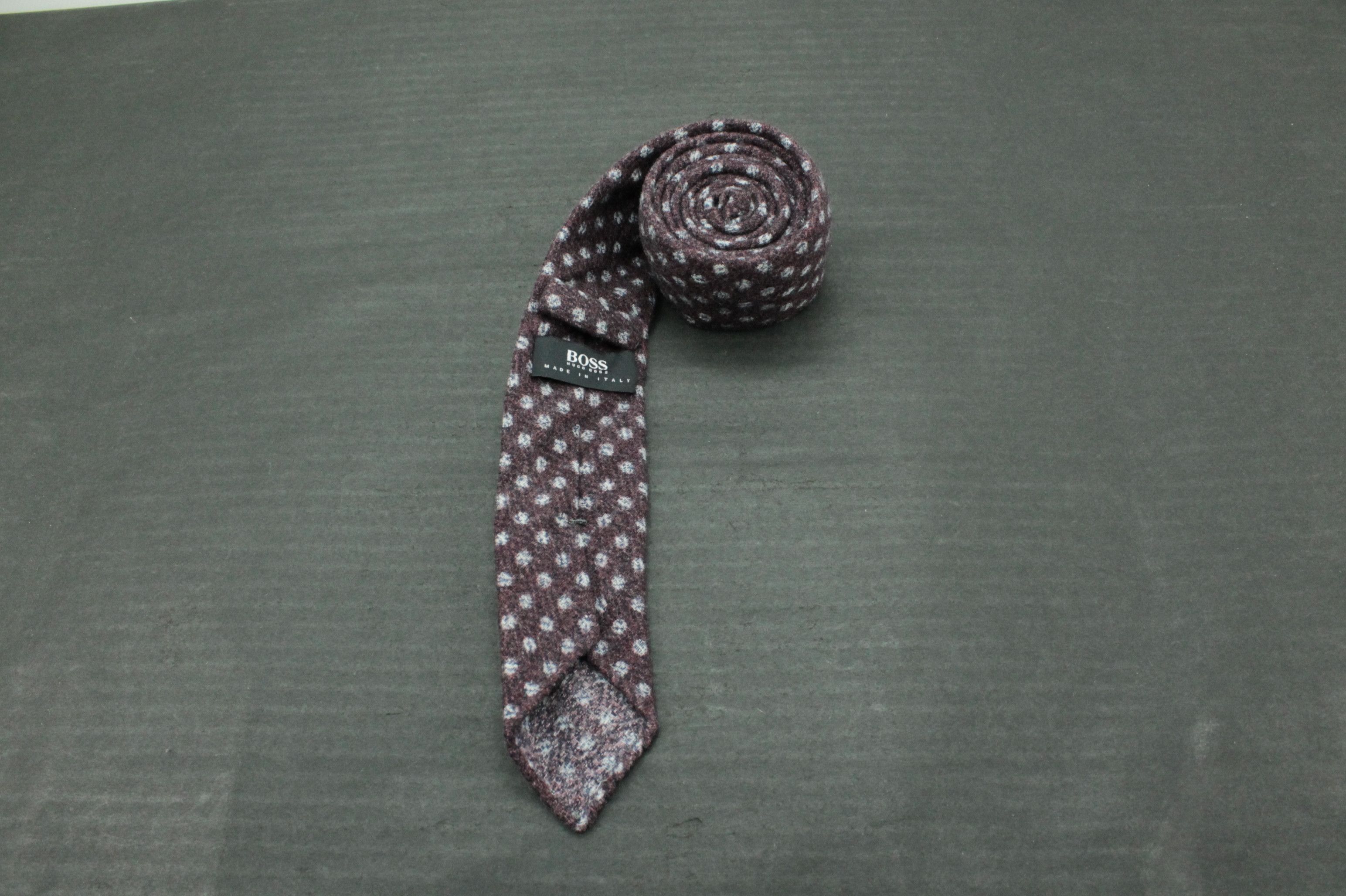 Designer × Hugo Boss Hugo Boss Skinny Fleece Wool Silk Tie Men's Size ONE SIZE - 3 Thumbnail