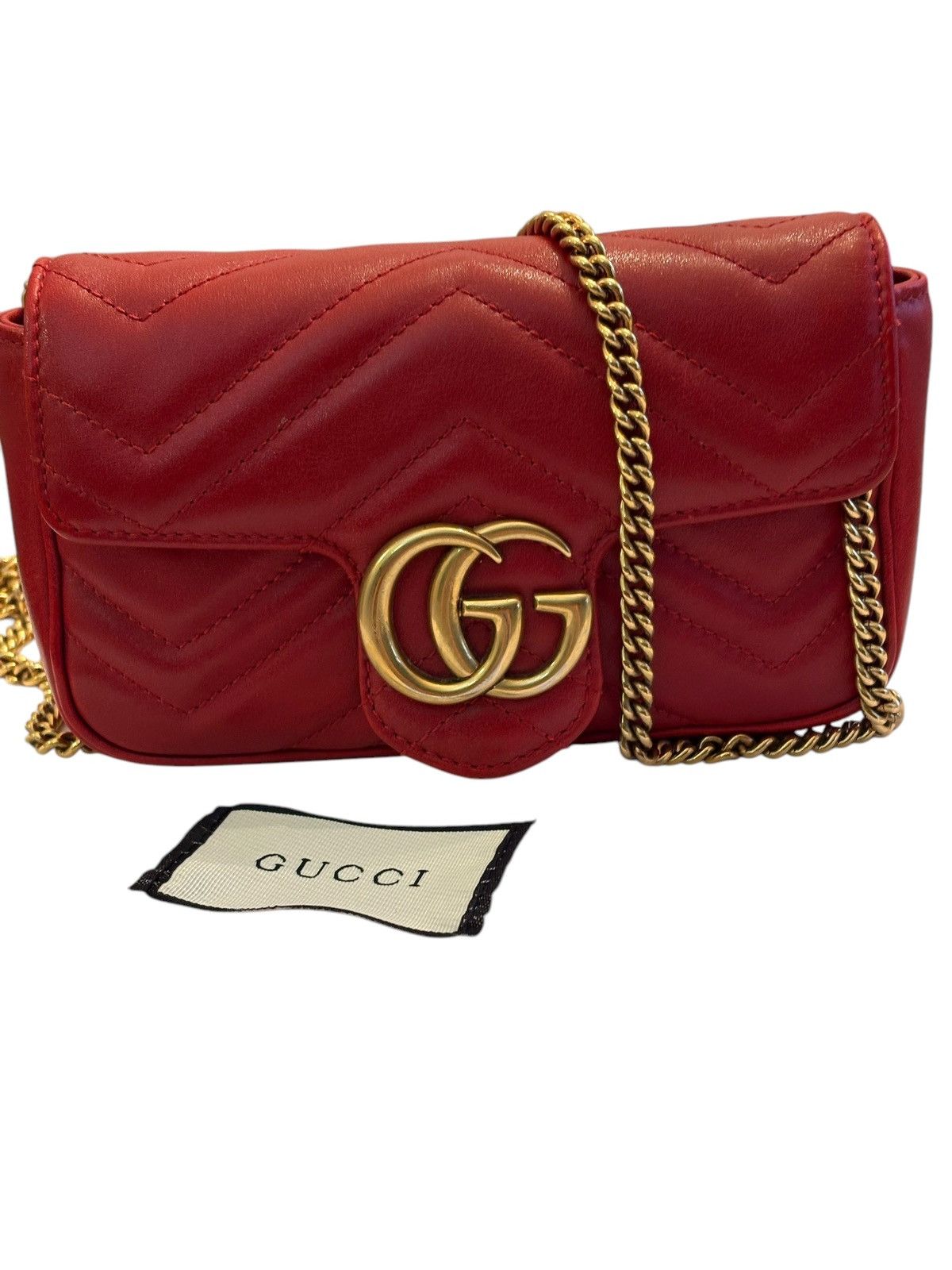 Gucci Marmont Red Super Mini Bag, Women's