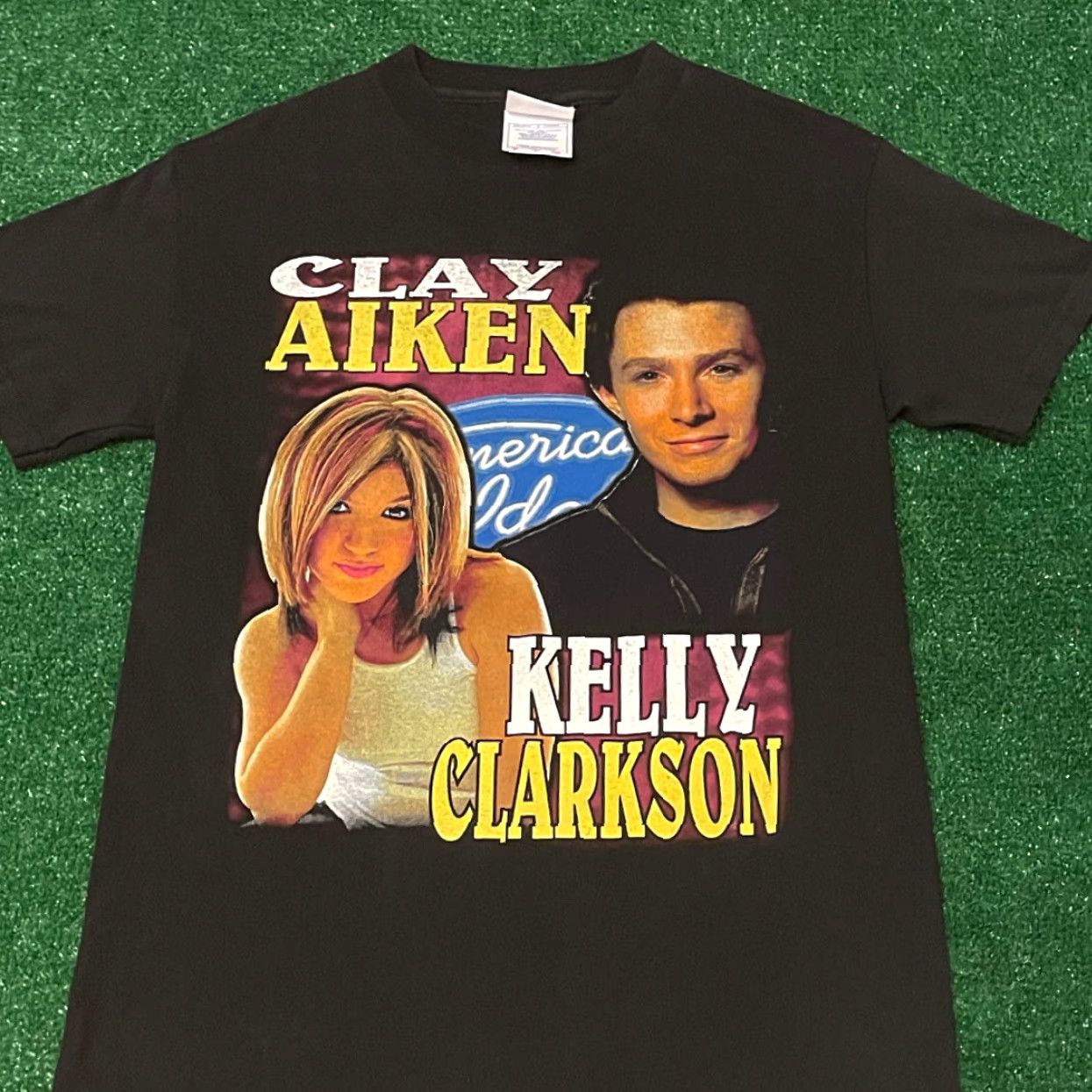 Vintage VINTAGE 90s American Idol Clay Aiken Kelly Clarkson Rap Tee VTG 2000s Shirt S Black Men Mens Small Short Sleeve T-Shirt Hip Hop Music USA Size US S / EU 44-46 / 1 - 4 Thumbnail