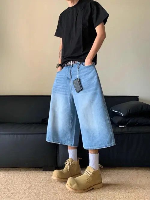 VIBE Streetwear Retro Vintage Style Jorts Shorts y2k Size US 30 / EU 46 - 5 Thumbnail