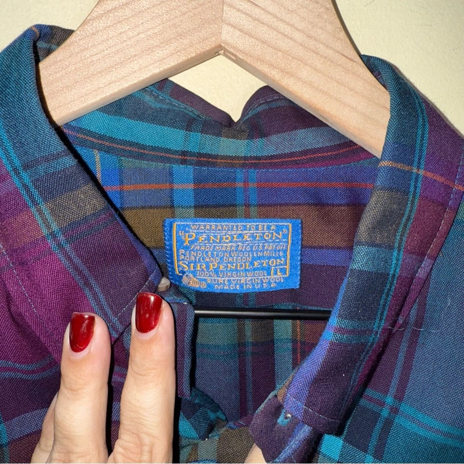 Pendleton PENDLETON pure wool classic Men's Plaid button down shirt L Size US L / EU 52-54 / 3 - 4 Thumbnail