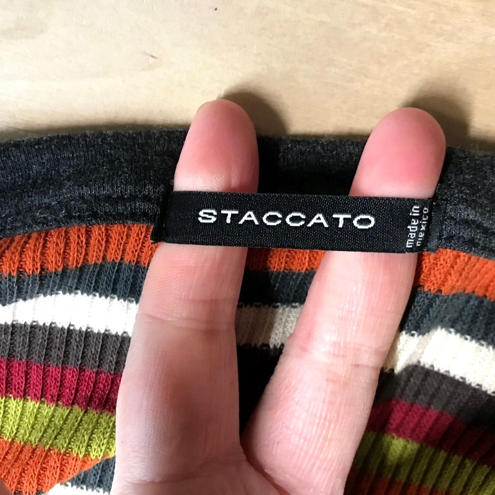 Vintage Staccato Striped Long Sleeve Crew Neck Shirt L Women's Orange Vintage? Size L / US 10 / IT 46 - 7 Thumbnail