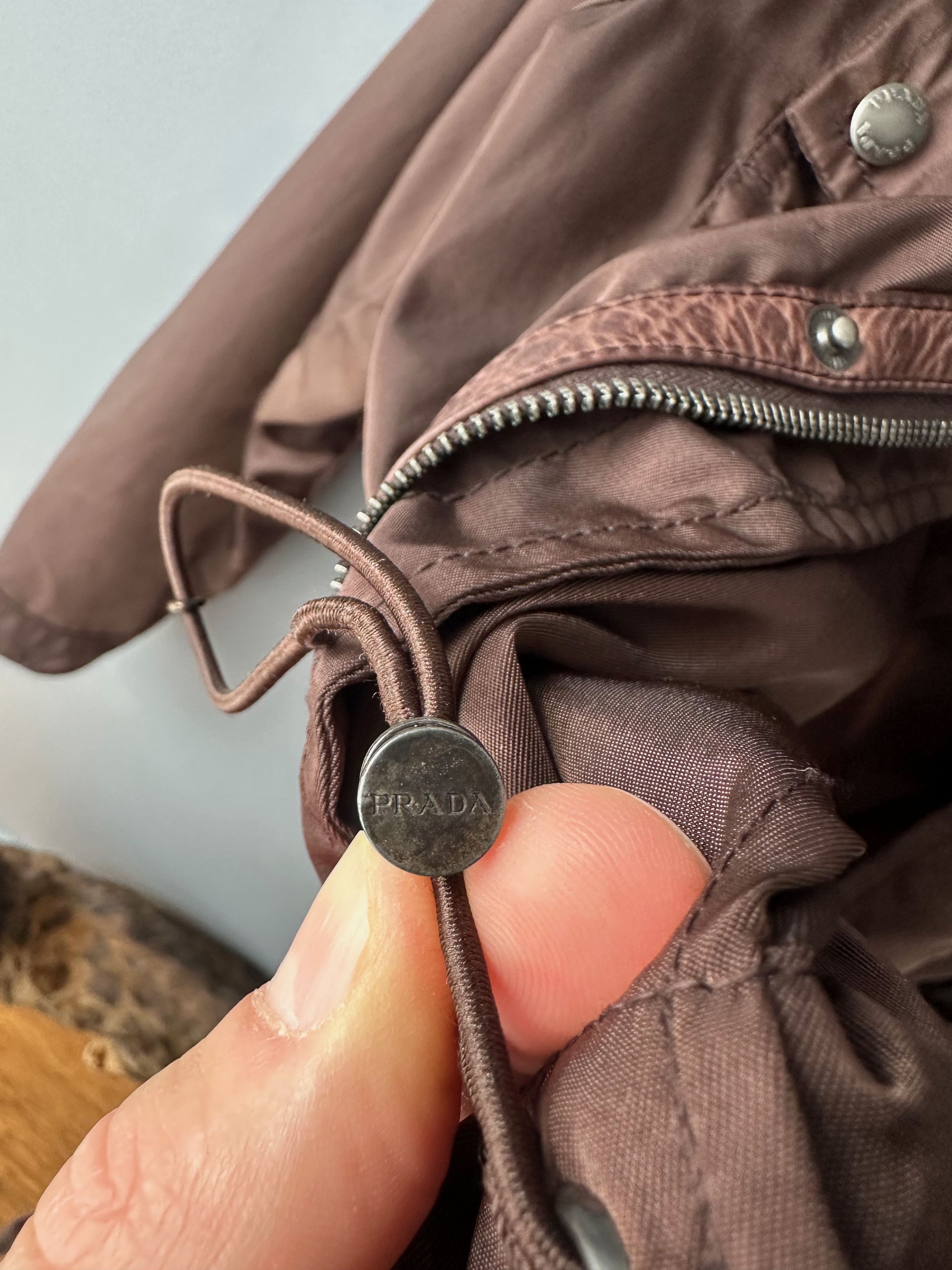 Prada 2006 Vintage Prada Brown Nylon Leather Coat Jacket Size US L / EU 52-54 / 3 - 18 Thumbnail
