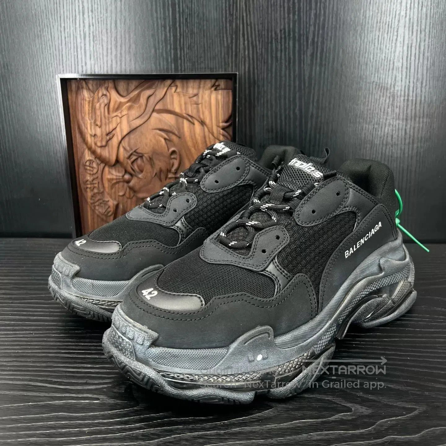 Balenciaga Black Chunky Low-Top Sneakers Size 9. Size US 9 / EU 42 - 1 Thumbnail