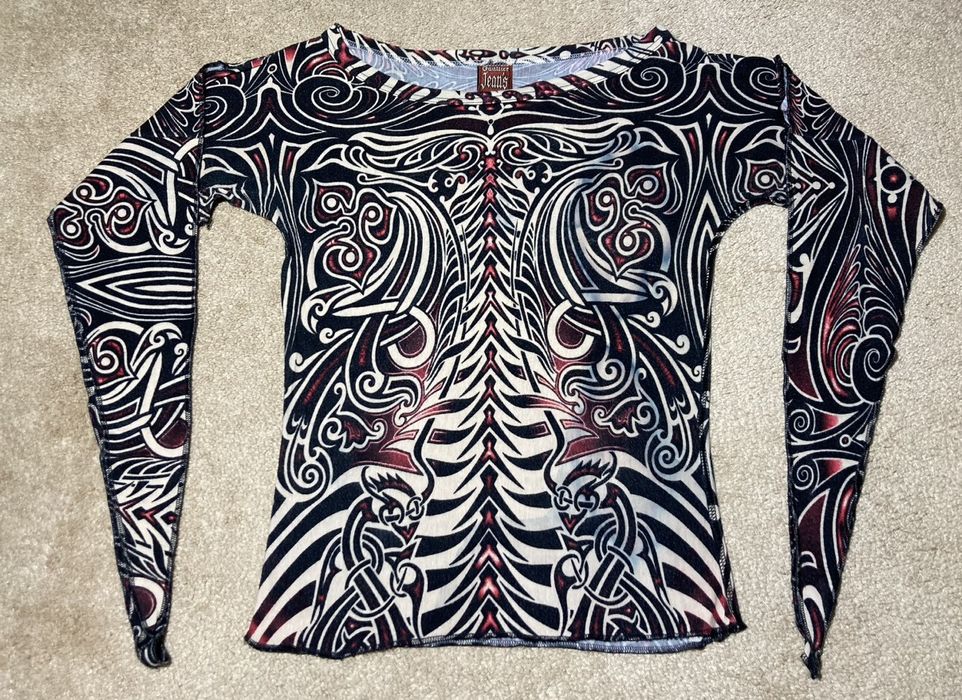 GAULTIER 1990s 'Junior' tattoo print top