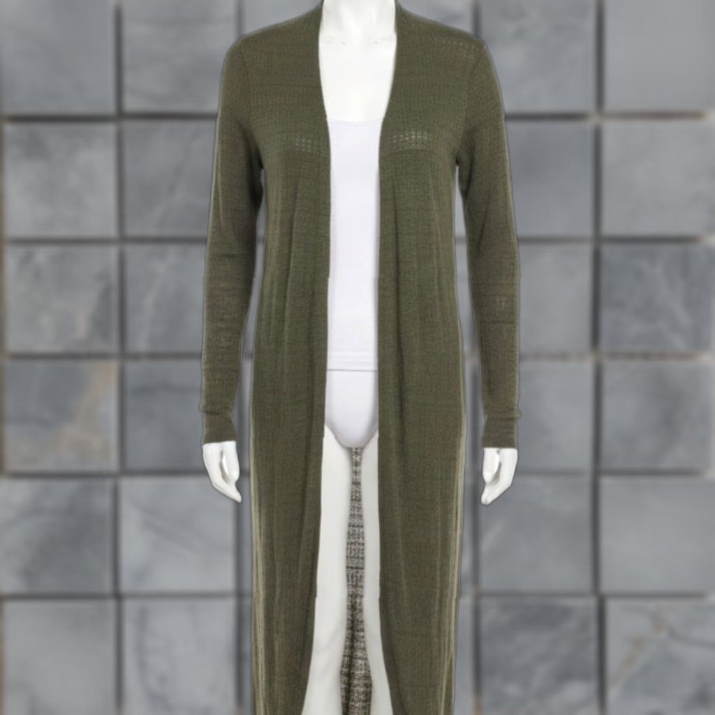 Mossimo Mossimo Duster Cardigan S Green Open-Knit Longline Boho Indie Casual Womens Sweater Size S / US 4 / IT 40 - 1 Thumbnail