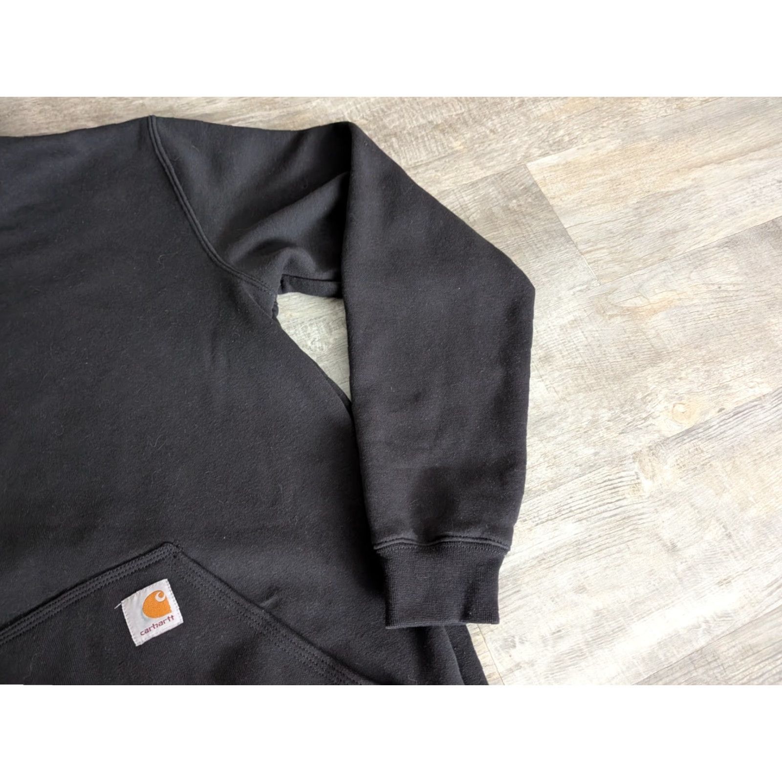 Carhartt EUC Carhartt Hoodie Mens Small Black Fleece Midweight Relaxed Pullover K121 Totalworx Size US S / EU 44-46 / 1 - 4 Thumbnail
