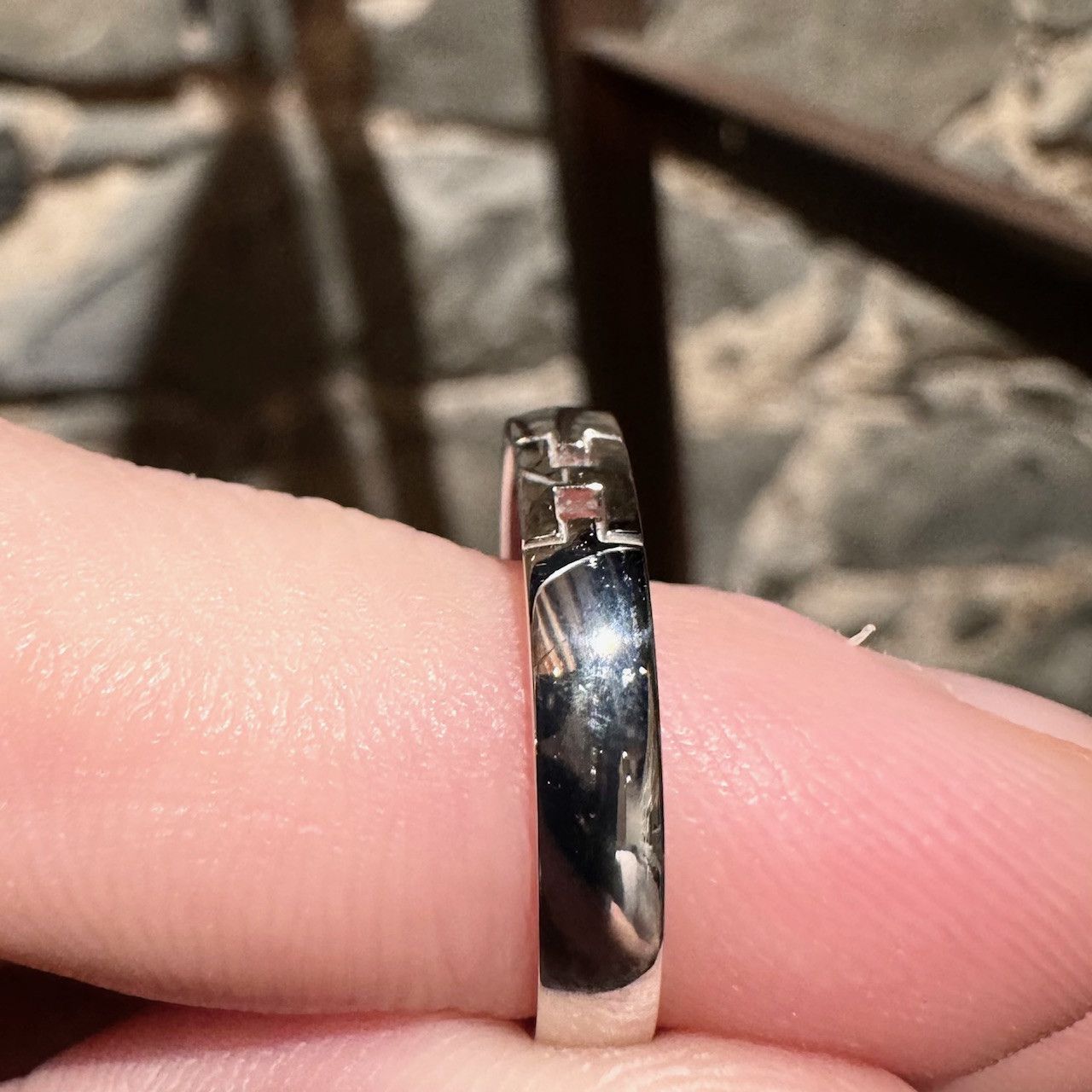 Hermes Hermès Ever Herakles White Gold Band Ring EU 58 Men's Size ONE SIZE - 11 Thumbnail